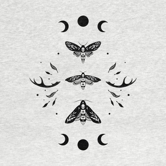 Death Head Moth Night-Black by Episodic Drawing